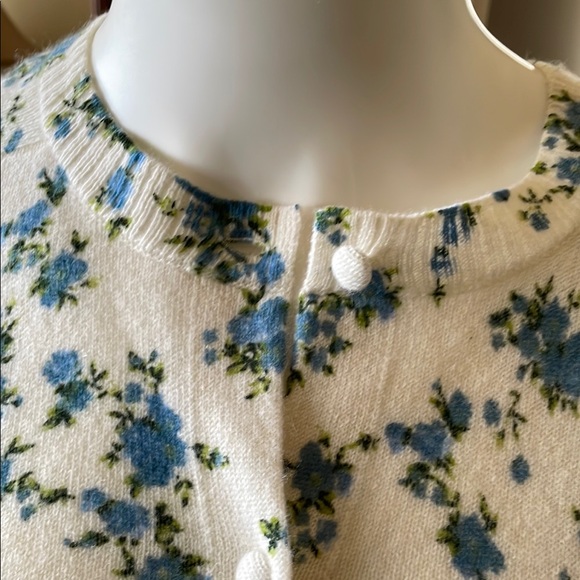 Joie Floral Cashmere Cardigan Sweater Size M - Picture 5 of 5